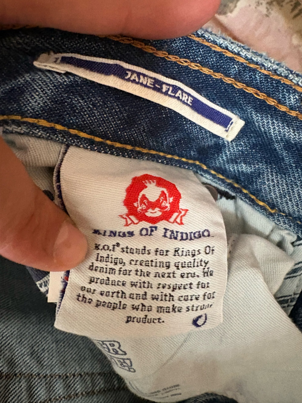 Kings of Indigo| Distressed Light Blue Wide-Leg Jeans - Picture 9 of 13